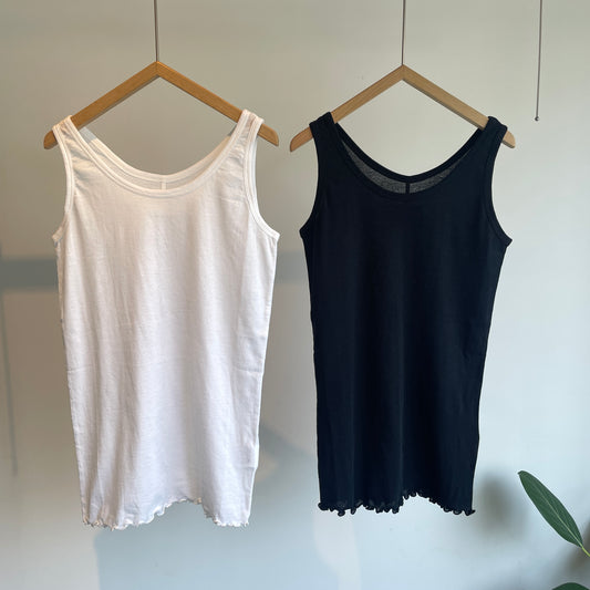 handsofcreation//80／シアーストレッチフライスキャミタンク　01620828