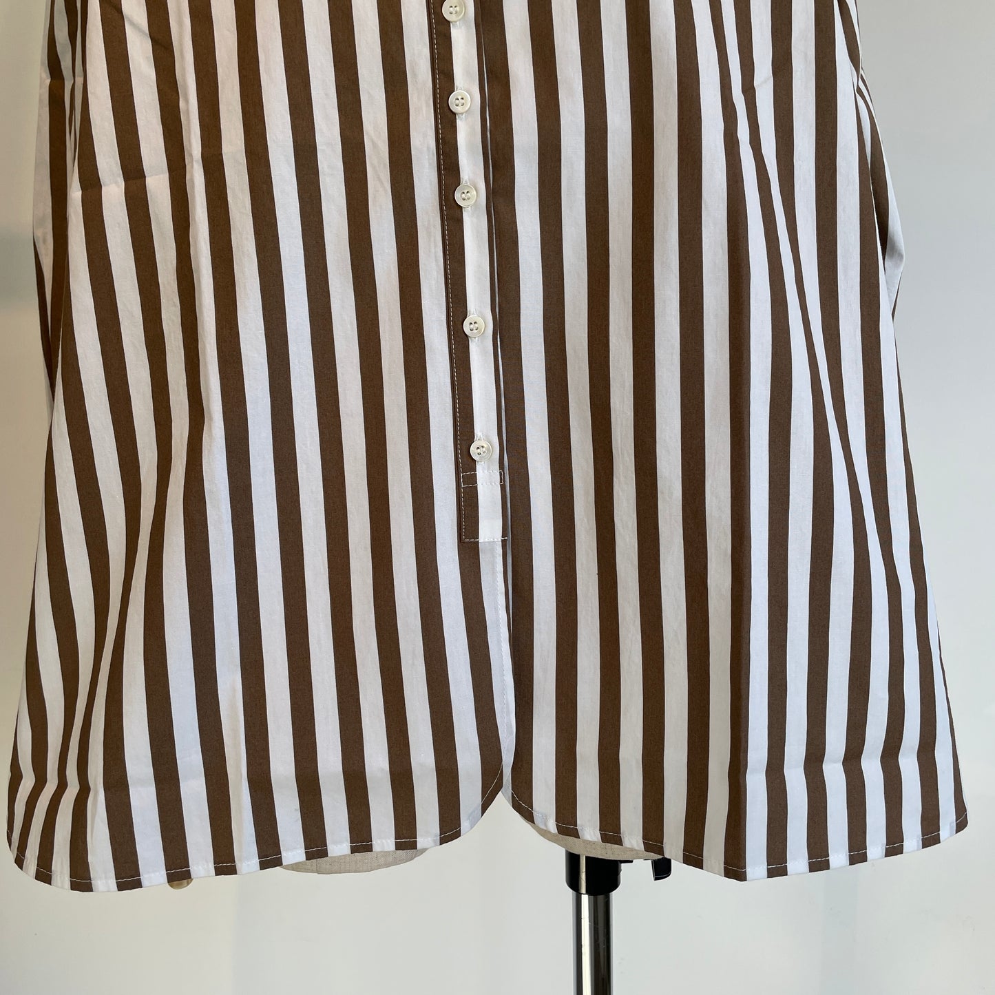 handsofcreation//50ブロードストライププリントラウンドカラーシャツ　01610604