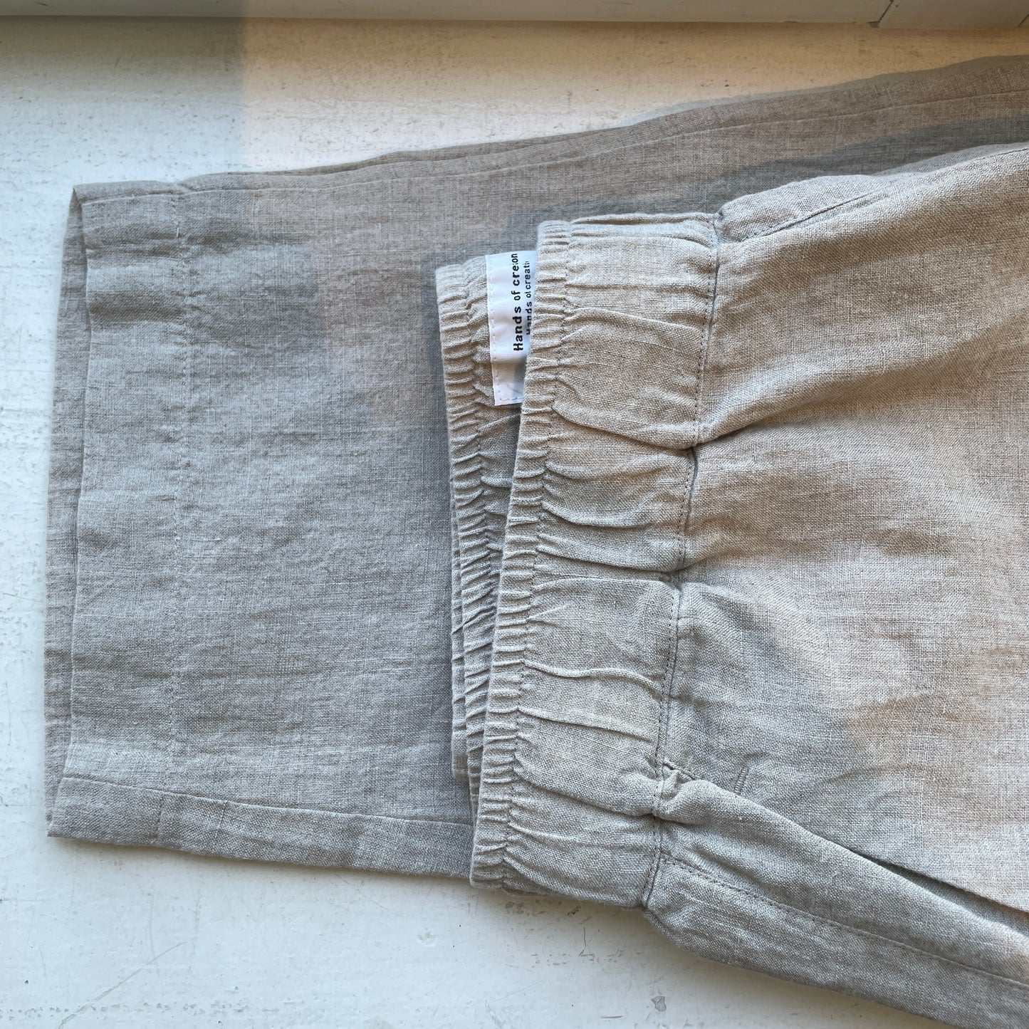 handsofcreation//60/-Linen桐七炊きオーバルテーパードパンツ　01630325