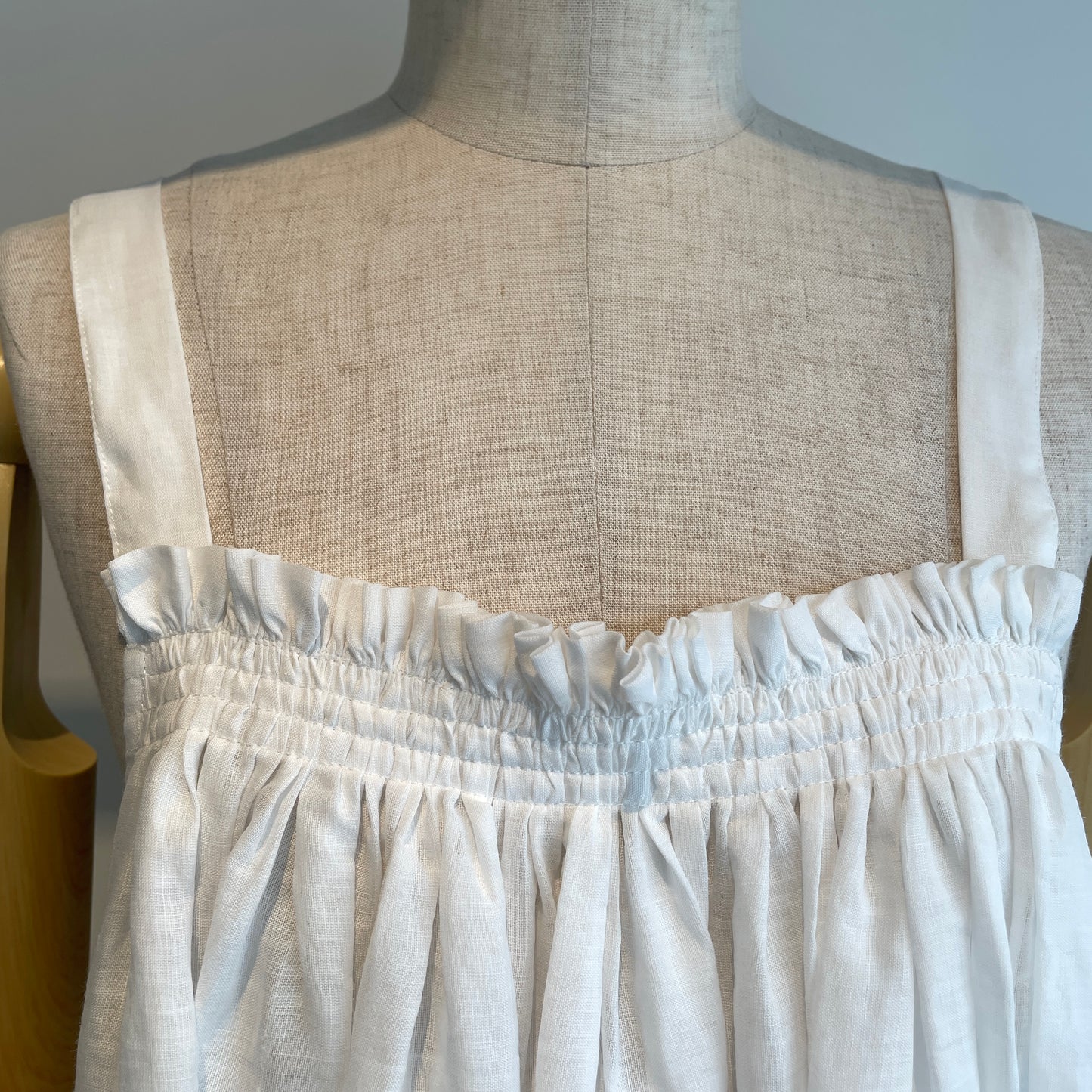 heriter//ramie gathers dress H1-26-7003