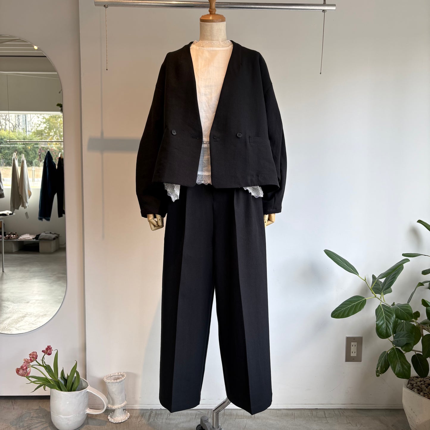 yuni//Linen/Polyester wide パンツ　1701PT007261