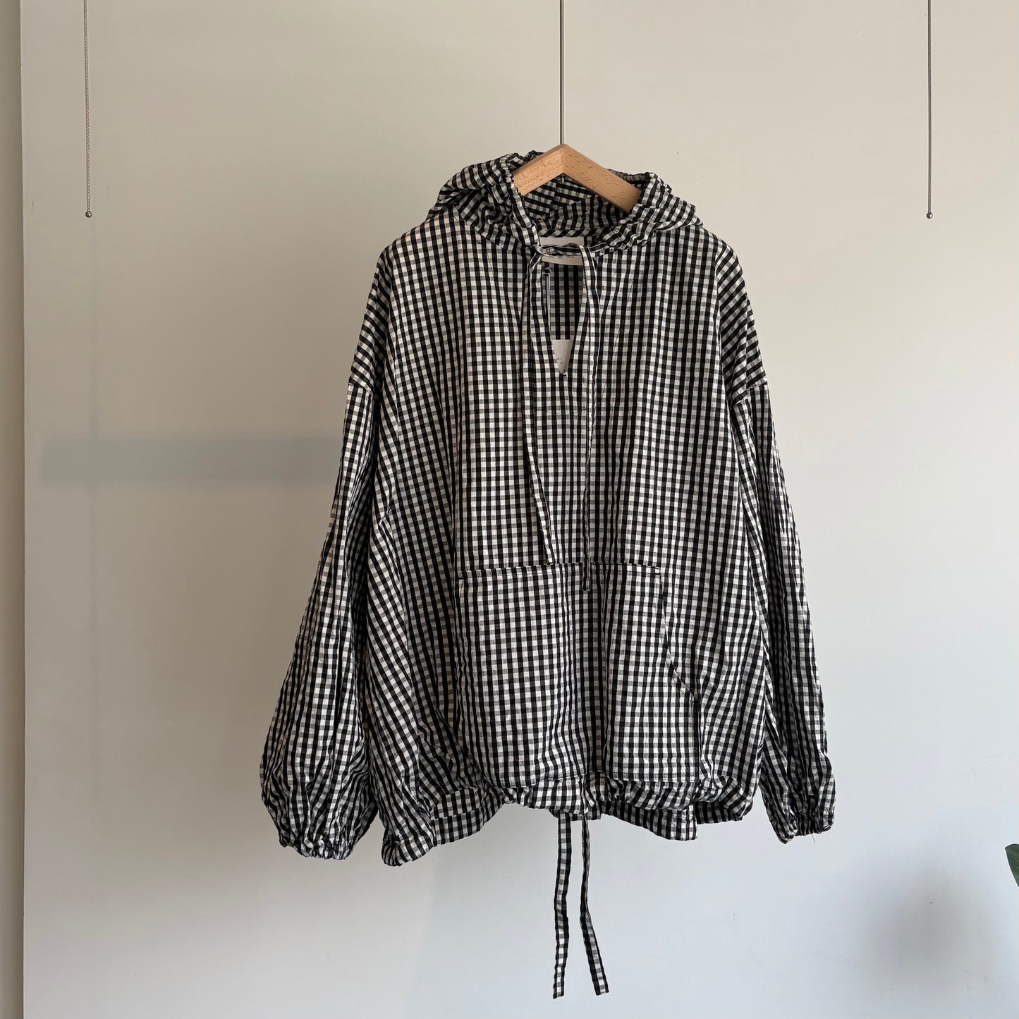 yuni//Cottoncupra ギンガムhooded パーカー　　1701BL022262