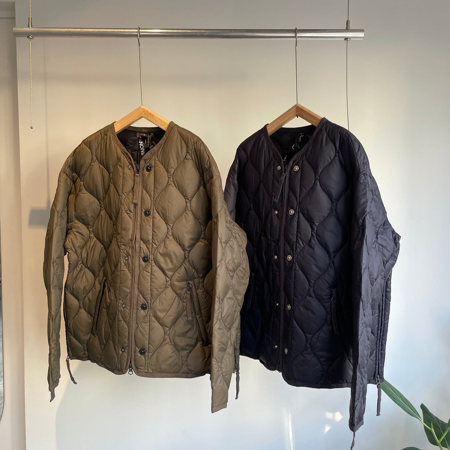 TAION//ミリタリー M65 ライナーWジップ ショートダウンジャケット-ソフトシェル TAION -M65LSZBML-1SHORT