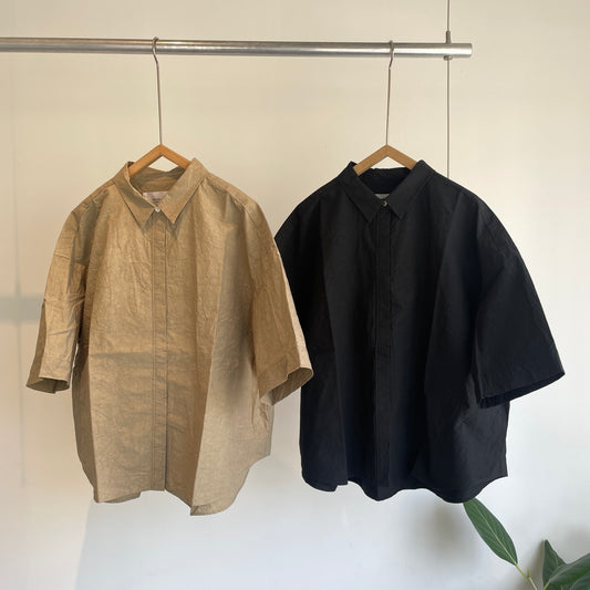 handsofcreation// C/Lタイプライターfanageシンプル半袖シャツ　01620630