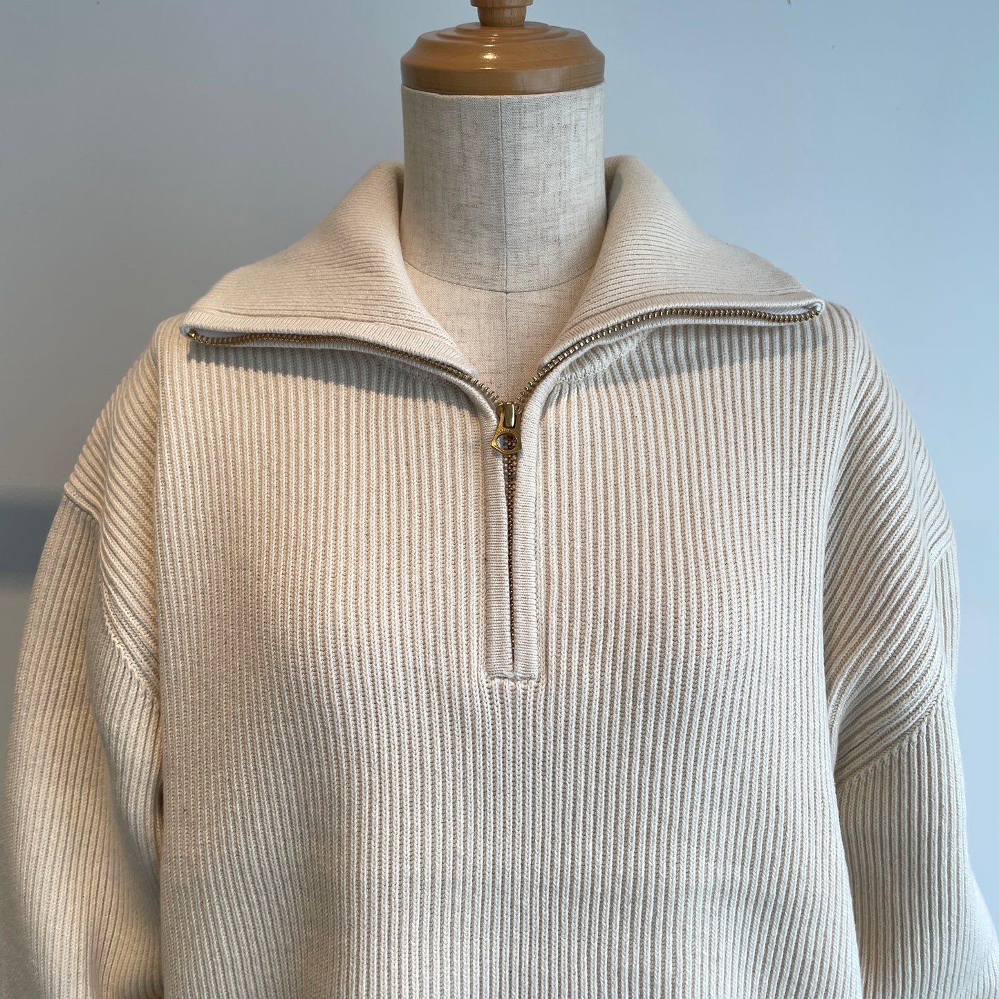 UNDYED //HALF ZIP AZE KNIT 25F214