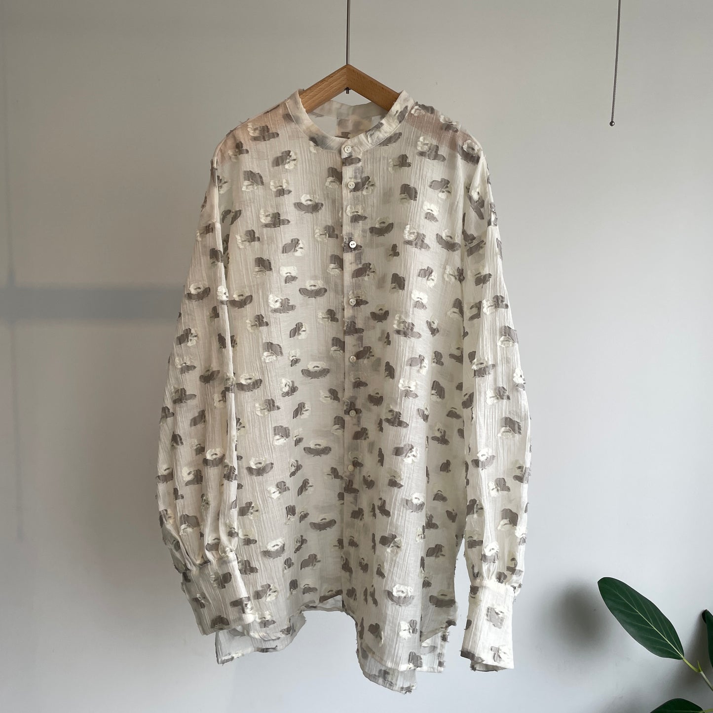 qiri//plie flower jacquard バックリボンブラウス　6301BL008261