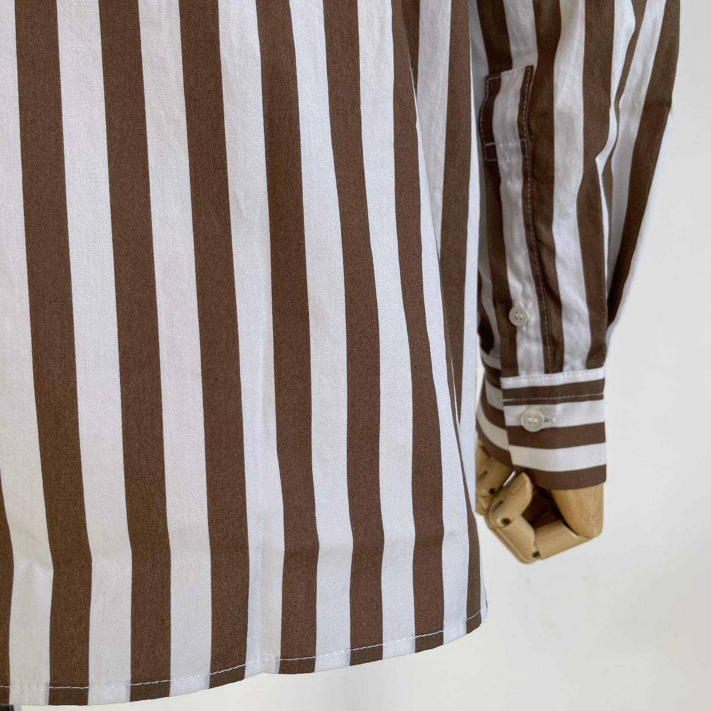 handsofcreation//50ブロードストライププリントラウンドカラーシャツ　01610604