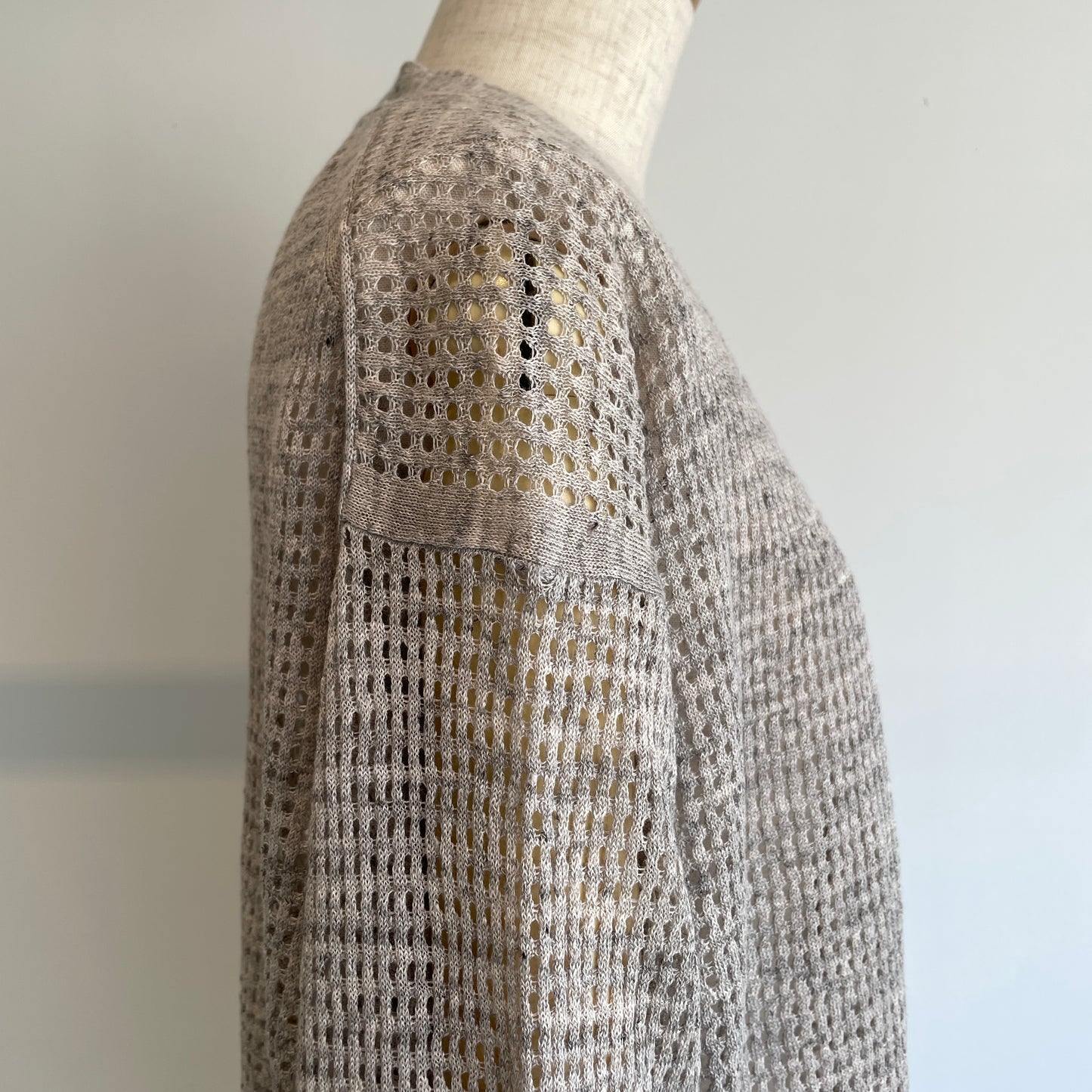 handsofcreation//Pure Linen14G1PLYメッシュ&フリル6分袖VC/D 01620710
