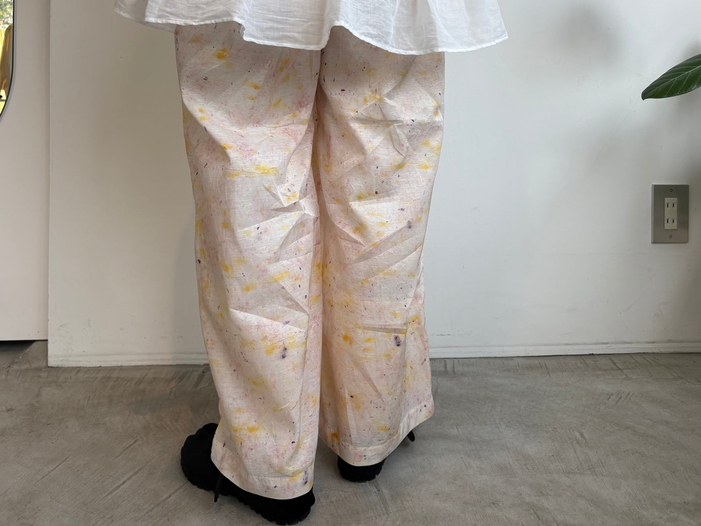 Oo//bundle dyeワイドイージーパンツ