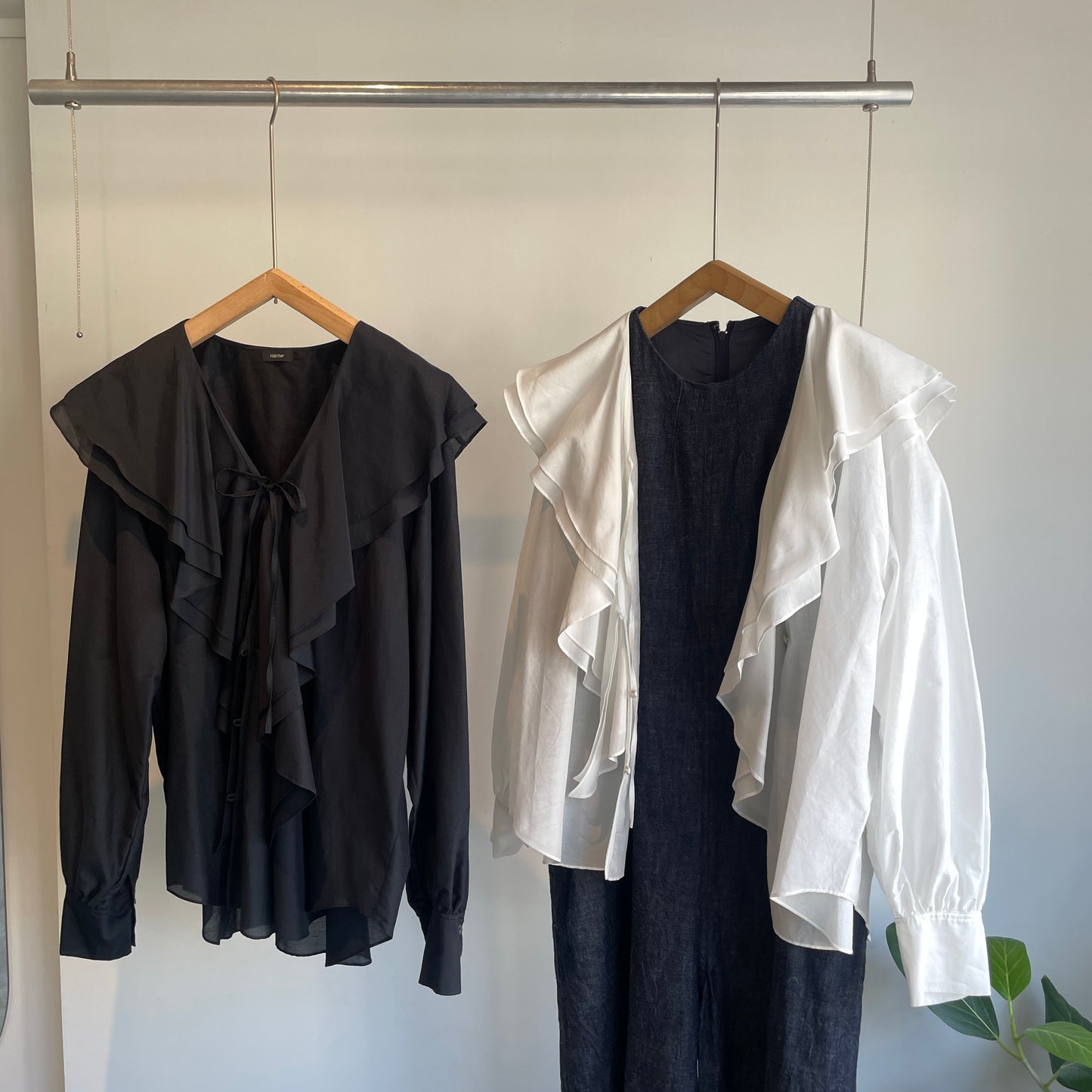 heriter//cotton silk raffle blouse  H2-26-3003