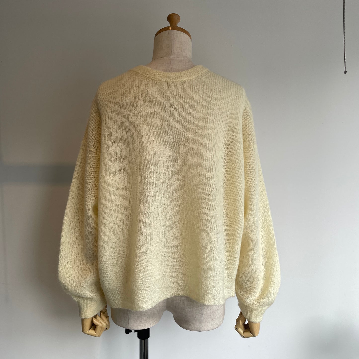 handsofcreation//モヘヤウール9G片畦ボリュームスリーブ2wayカーディガン　1540722