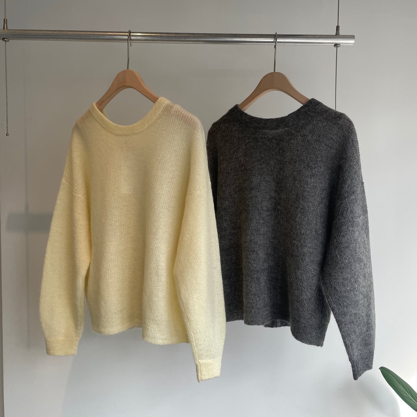 handsofcreation//モヘヤウール9G片畦ボリュームスリーブ2wayカーディガン　1540722