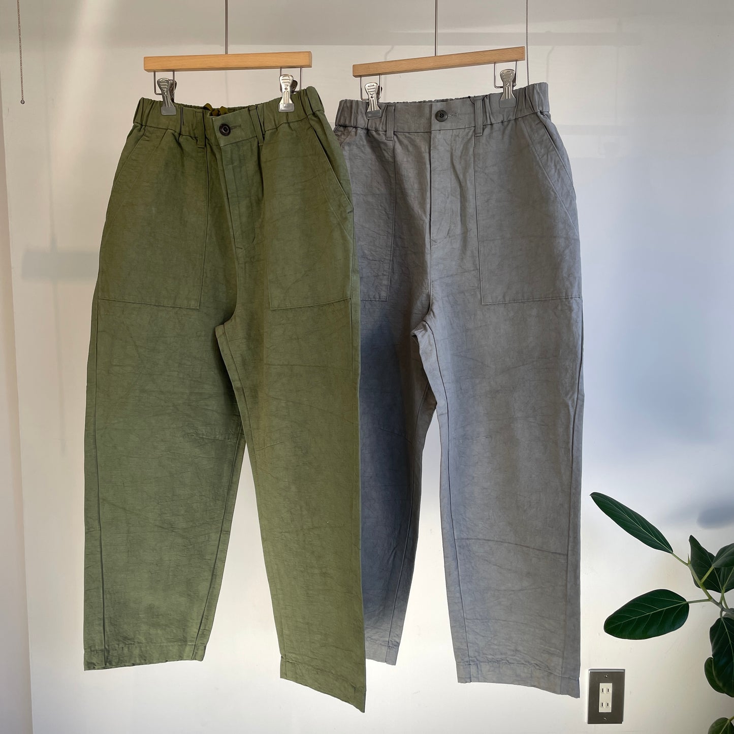 handsofcreation//綿麻リバーシブルカルゼファナージュワークパンツ　0161302