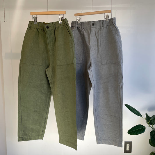 handsofcreation//綿麻リバーシブルカルゼファナージュワークパンツ　0161302