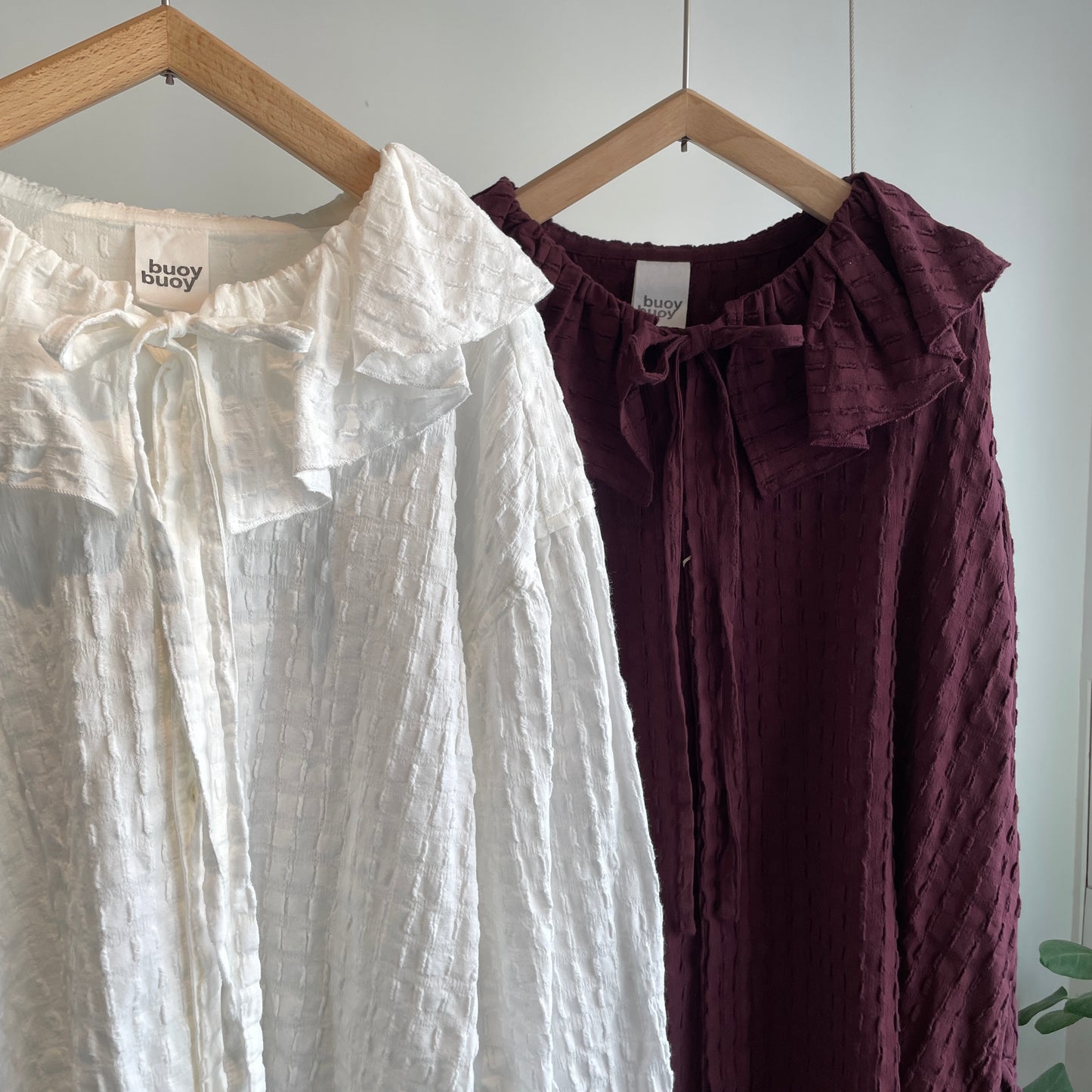 buoy buoy//SHEER CHECK TACK FRILL ブラウス　2701BL004262