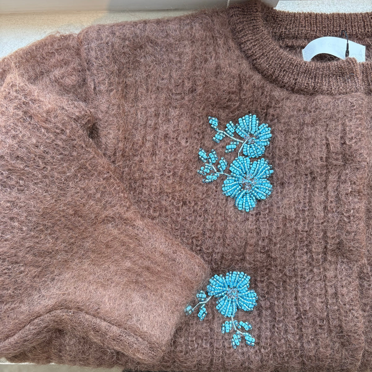 heriter//beads embroidery mohair cardigan  H0-00-1007