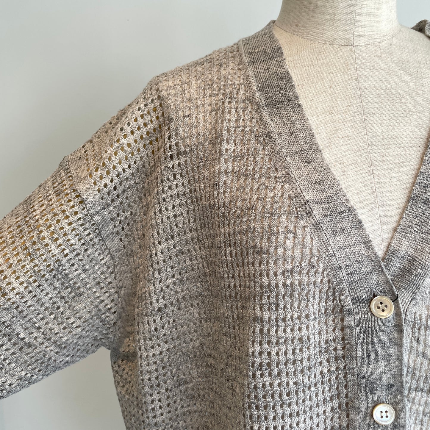 handsofcreation//Pure Linen14G1PLYメッシュ&フリル6分袖VC/D 01620710