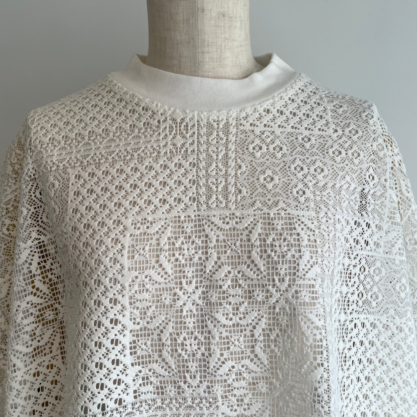 universaltissu//パッチワークレース モックネックドルマンT TS260CT088