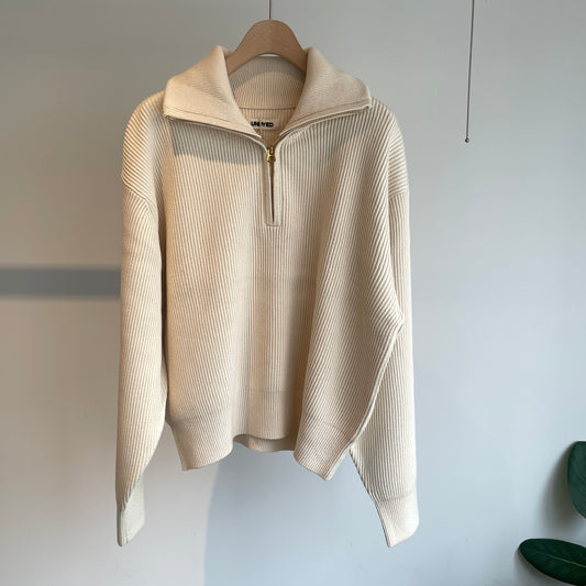 UNDYED //HALF ZIP AZE KNIT 25F214