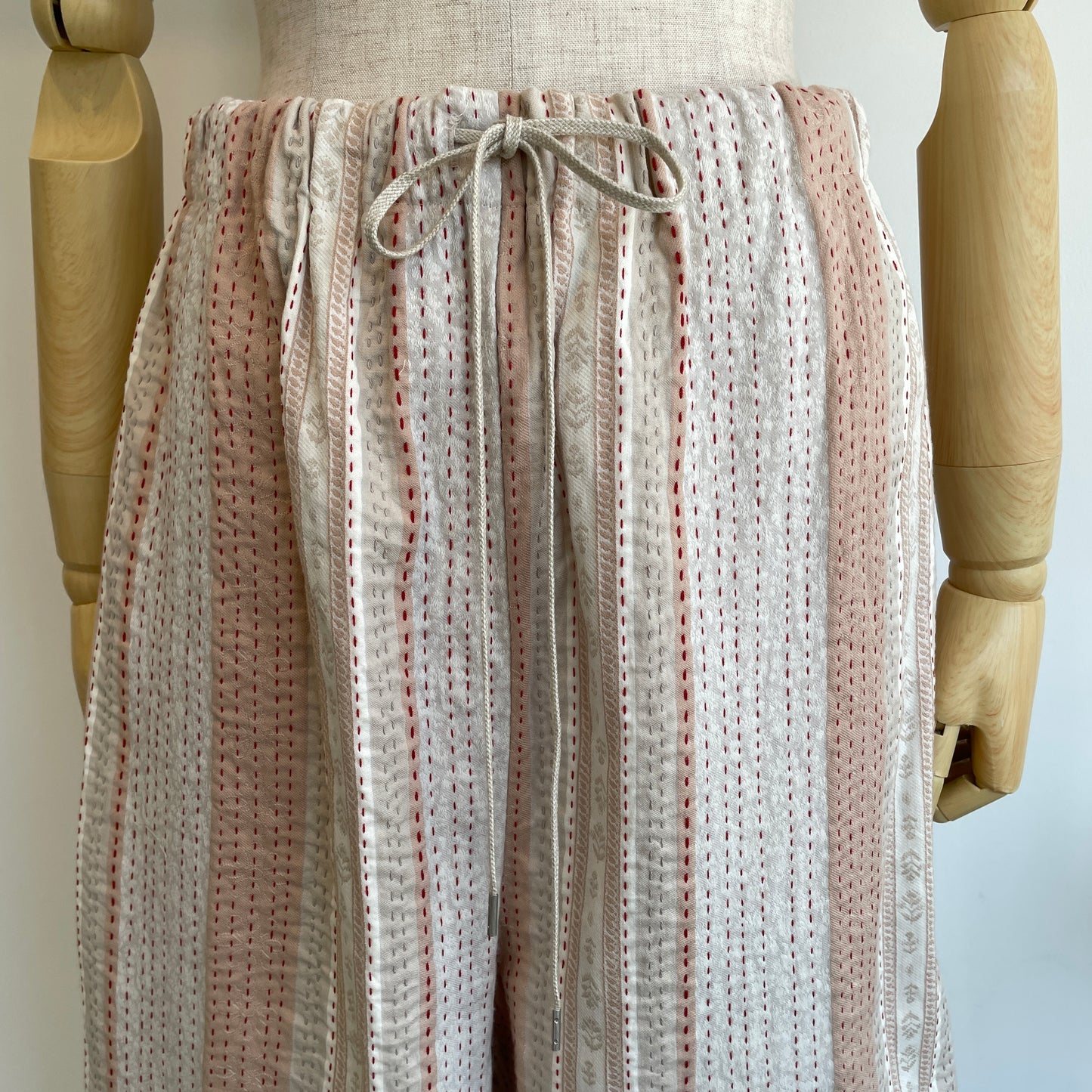 qiri//kantha jacquard gather pants  6301PT002261