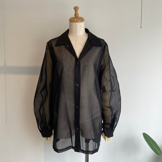 itochi //100/2 cotton organdy simple shirt