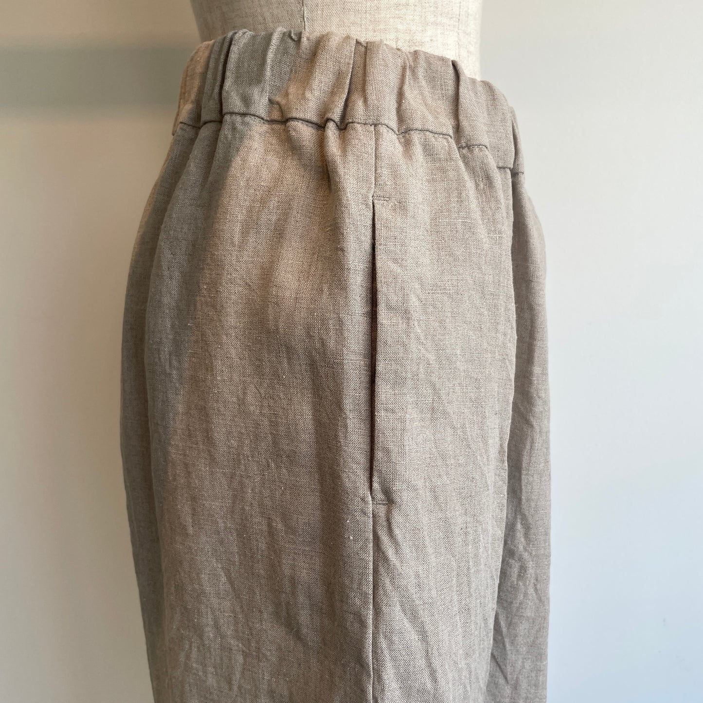 yuni//40/1 Linen easy gum tack パンツ　1701PT028261