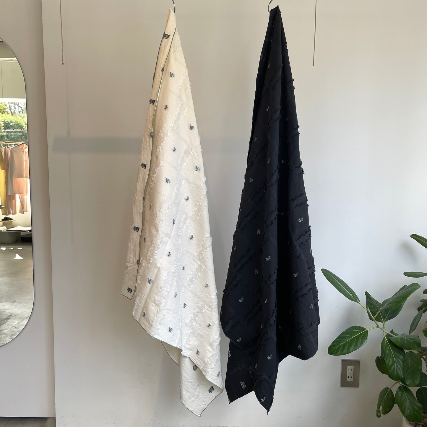 qiri //fleurs' lace jacquard stole 6301CU002261