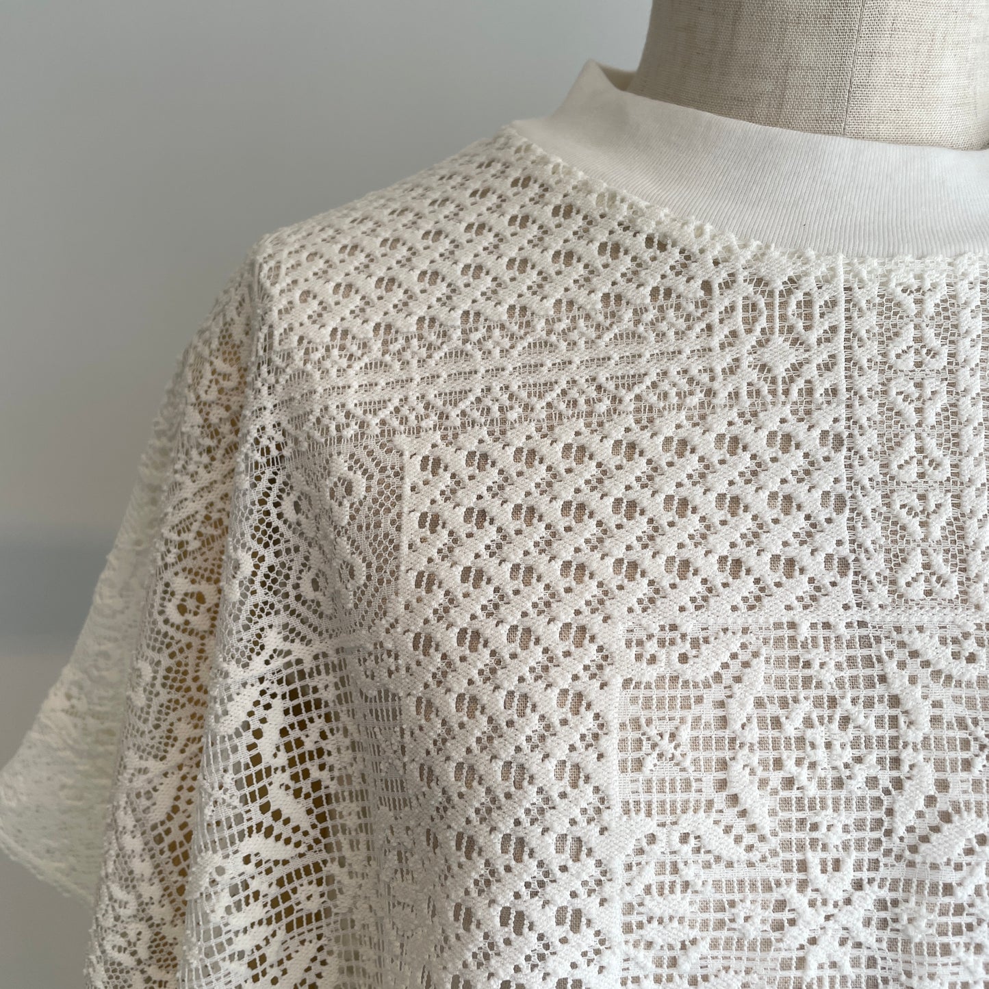 universaltissu//パッチワークレース モックネックドルマンT TS260CT088