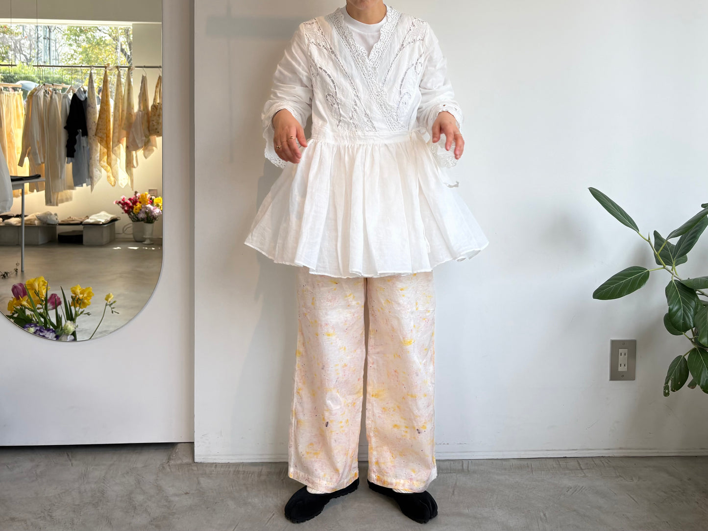 Oo//bundle dyeワイドイージーパンツ