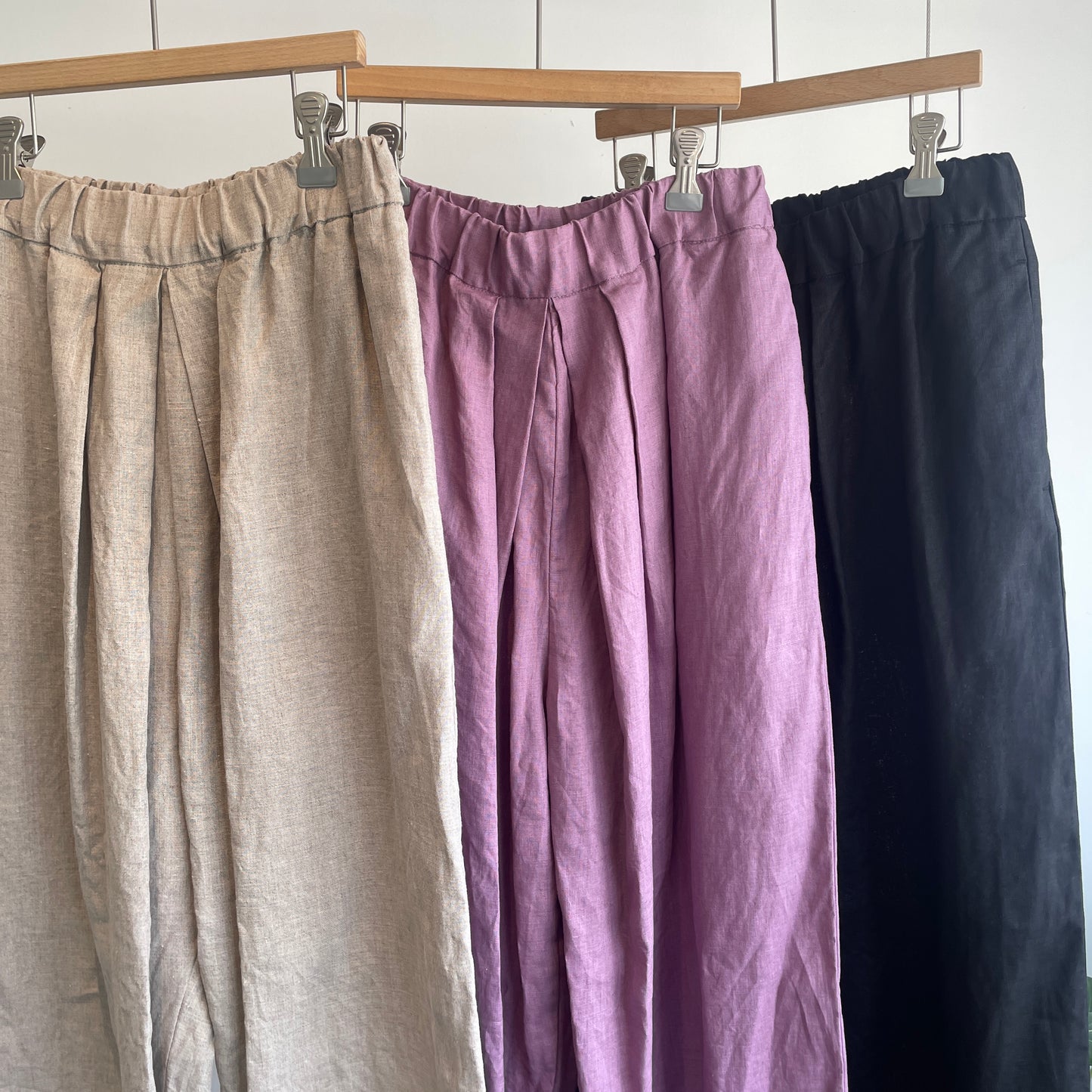 yuni//40/1 Linen easy gum tack パンツ　1701PT028261