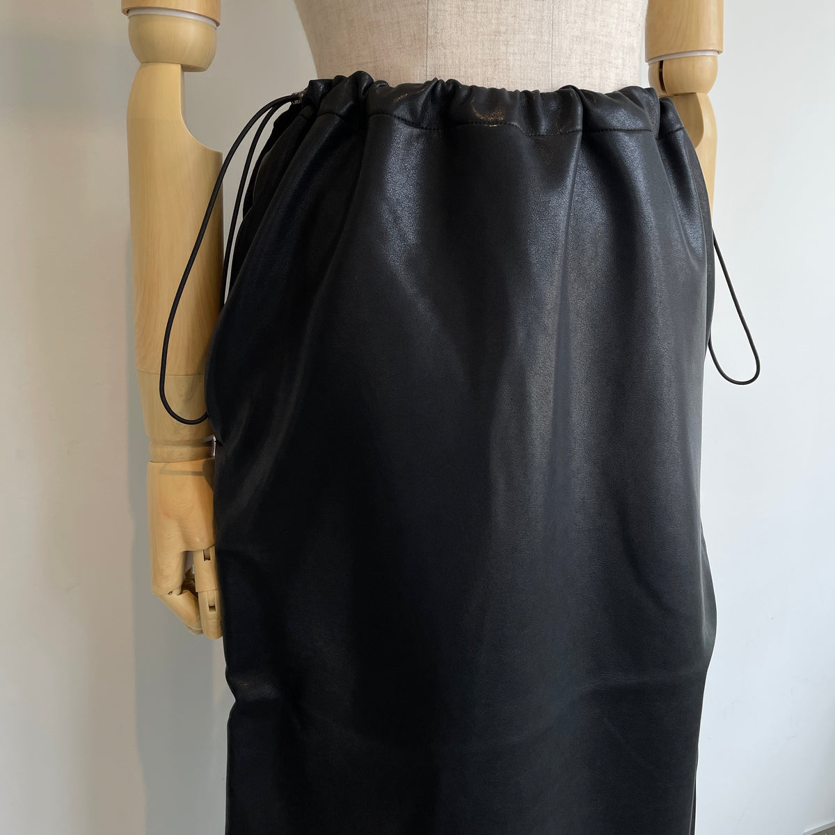 ALWEL//FAUX LEATHER DRAWSTRING SKIRT NAP-2