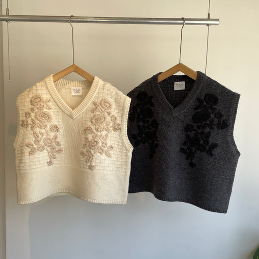 yuni//ウール / ハンド刺繍ベスト　1701KN002262