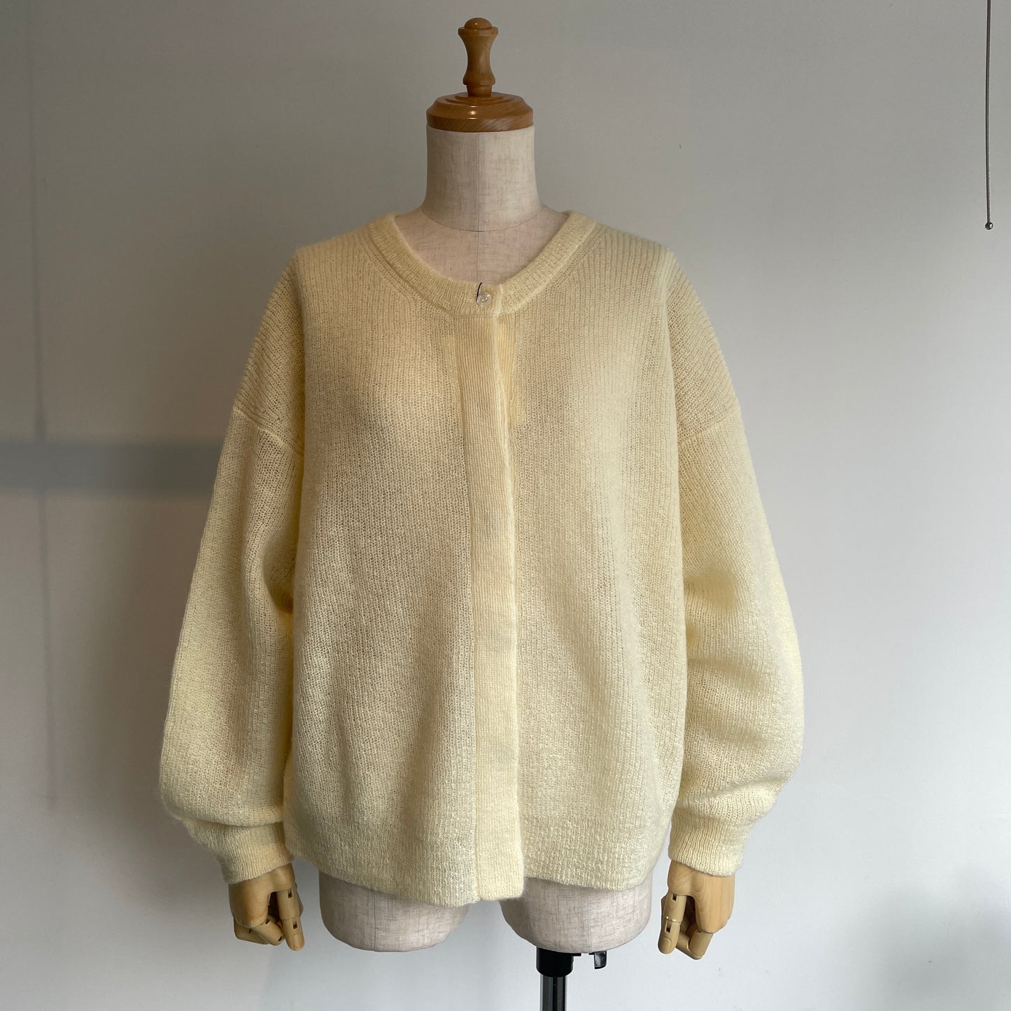 handsofcreation//モヘヤウール9G片畦ボリュームスリーブ2wayカーディガン　1540722