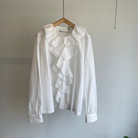 porter des boutons//ラッフルブラウス　P23-1-015-02