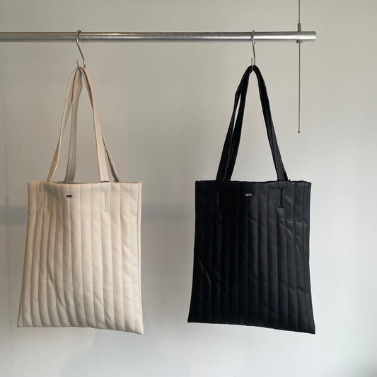 ALWEL//FAUX LEATHER PADDED TOTE AL-26AW NAP-3