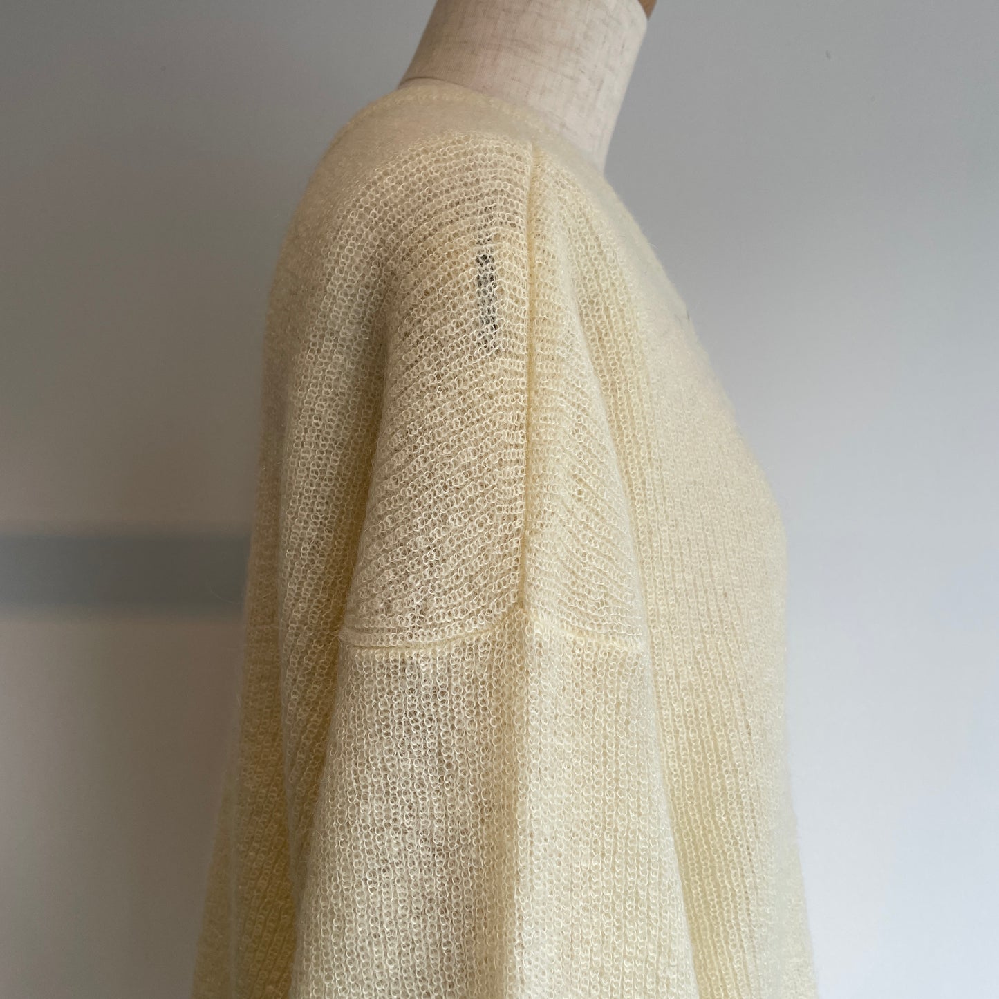 handsofcreation//モヘヤウール9G片畦ボリュームスリーブ2wayカーディガン　1540722