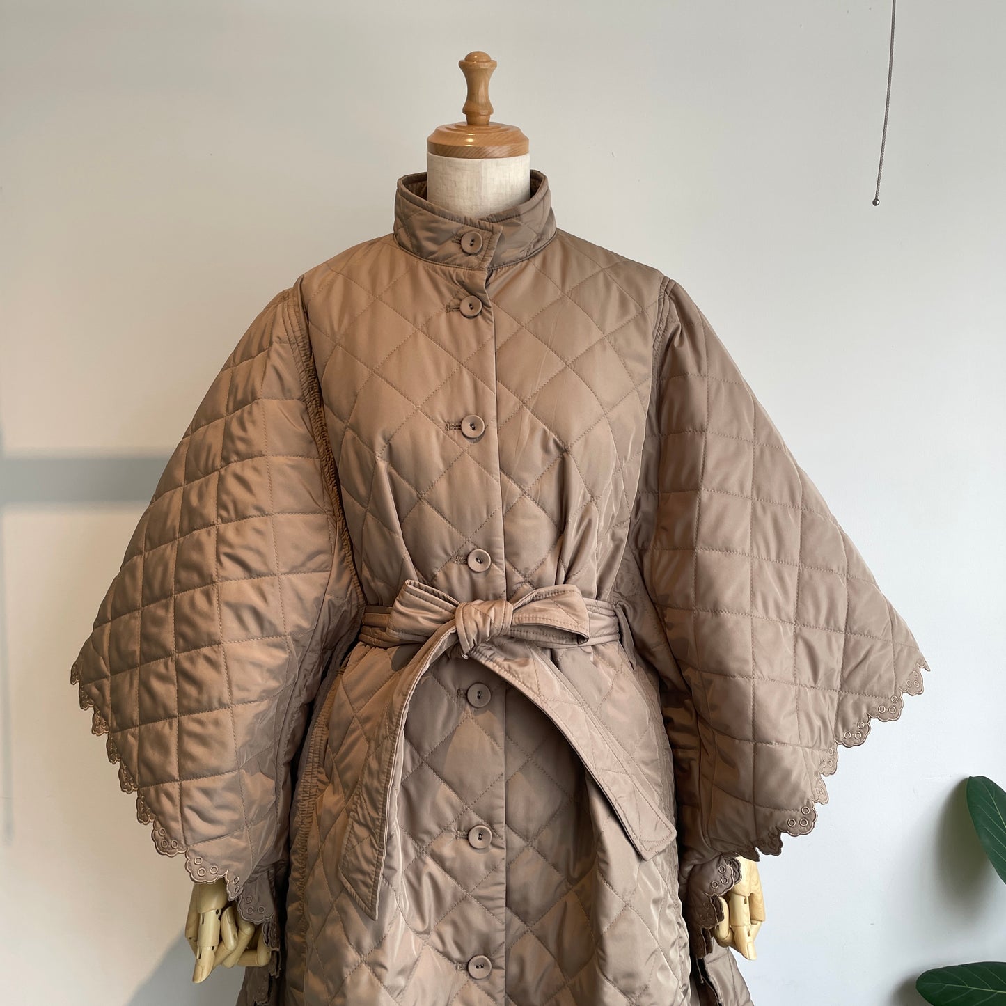 porterdesboutons//キルティングスカラップポンチョコート　P-14-1-057