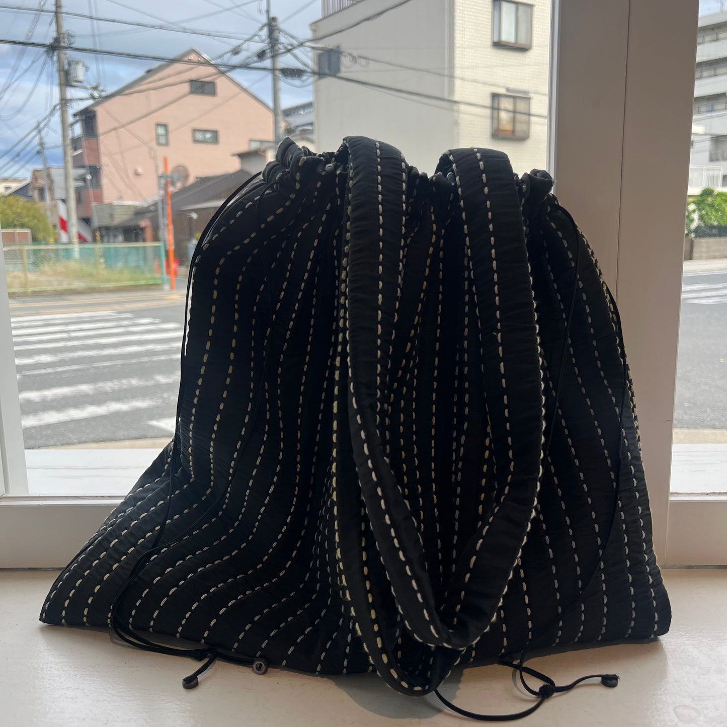 qiri//sashiko quilt JQ巾着bag BG004