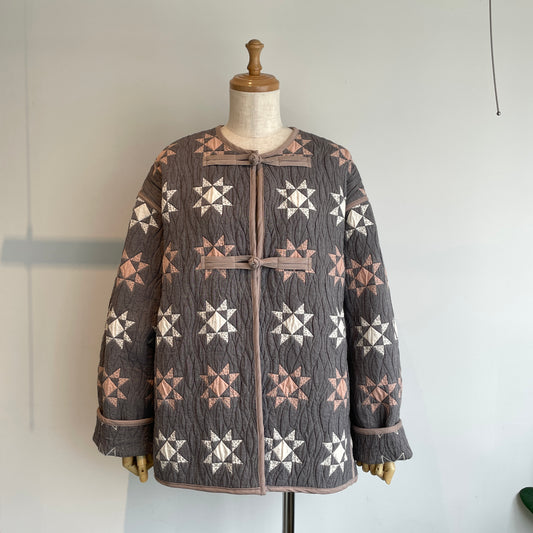 qiri //patchwork quilt jacquard ジャケット 6301JK001252