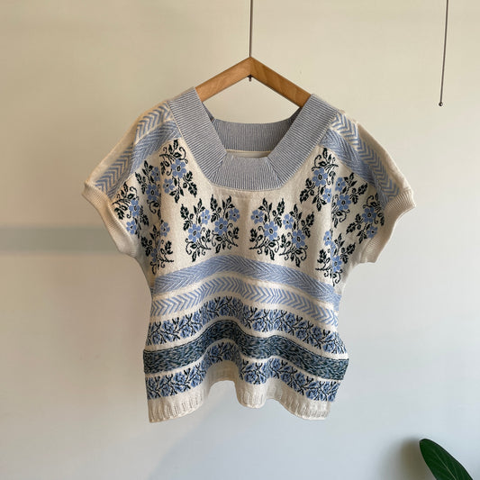 ASEEDONCLOUD //Flower Jacquard Knit Blouse 261807