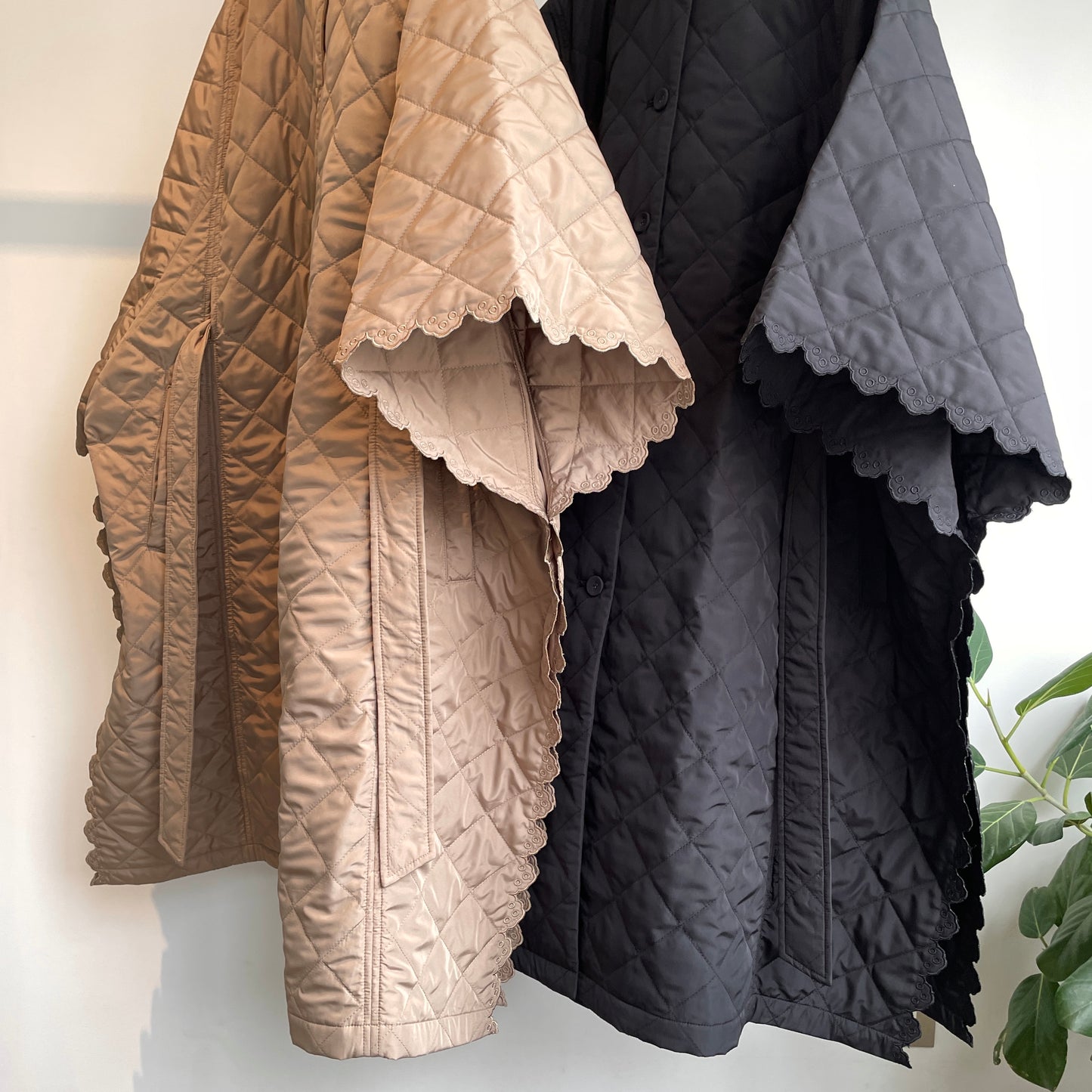 porterdesboutons//キルティングスカラップポンチョコート　P-14-1-057