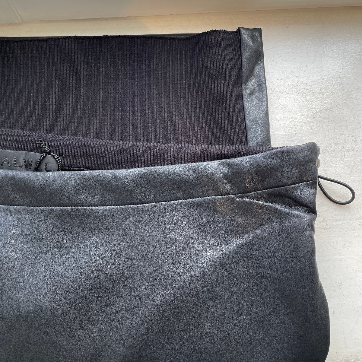 ALWEL//FAUX LEATHER DRAWSTRING SKIRT NAP-2