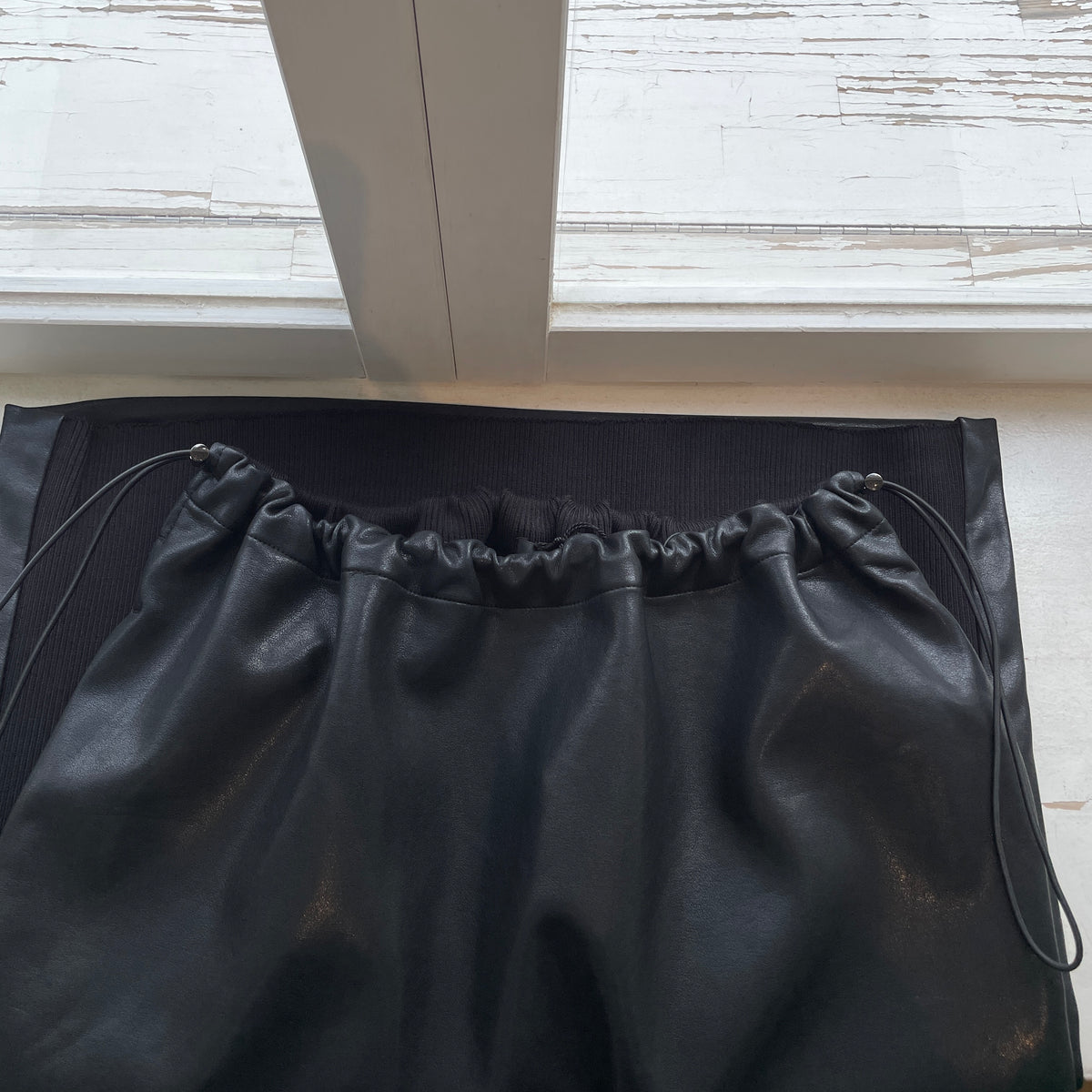 ALWEL//FAUX LEATHER DRAWSTRING SKIRT NAP-2