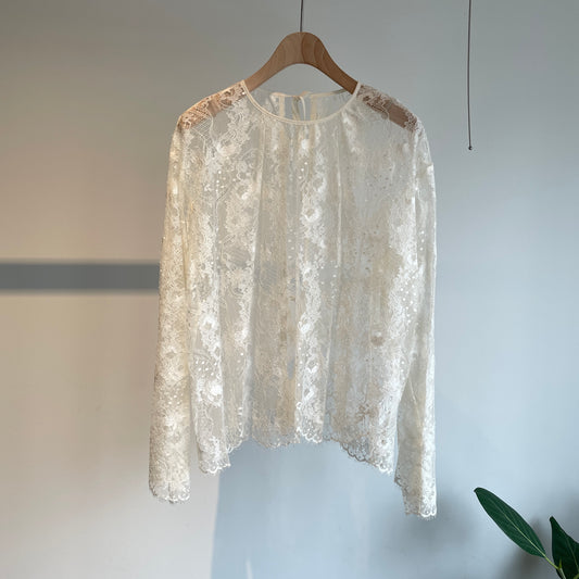 Heriter //Leaver lace blouse H2-25-3003