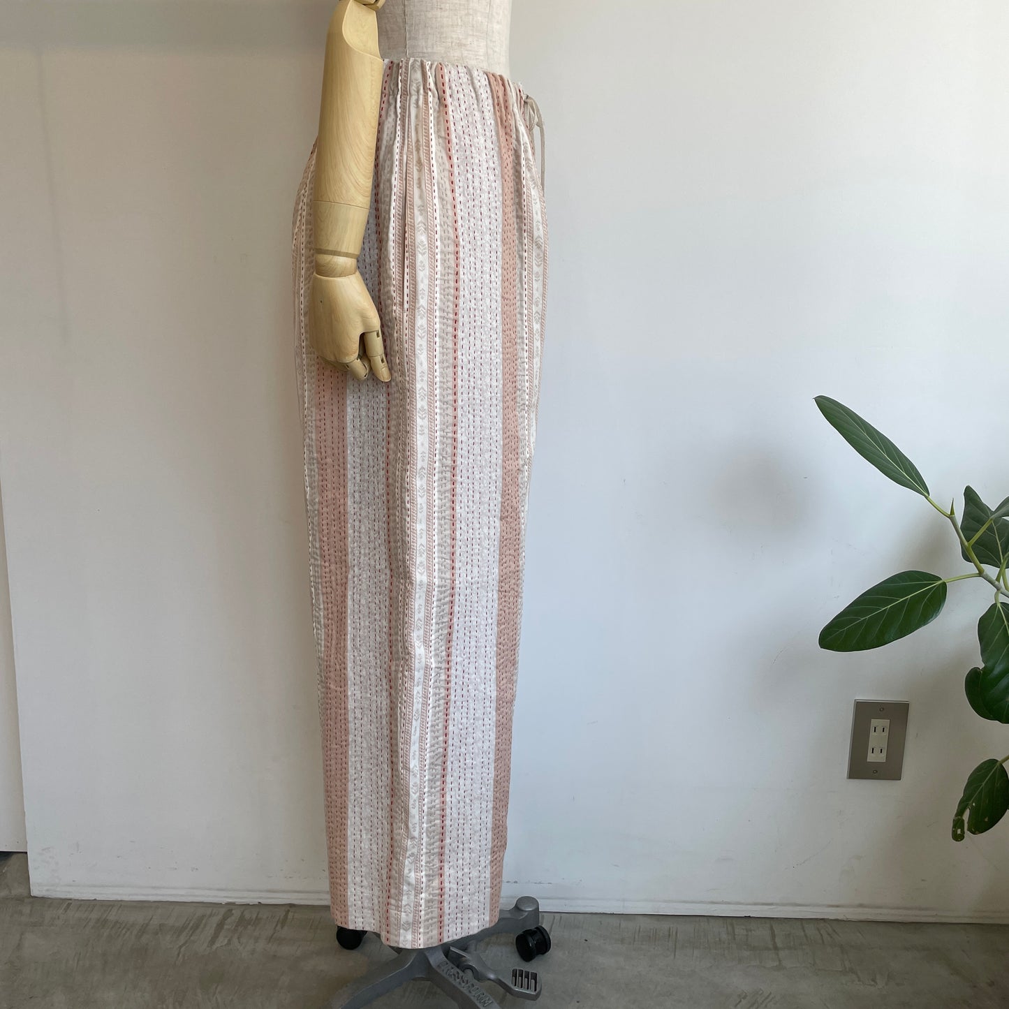 qiri//kantha jacquard gather pants  6301PT002261