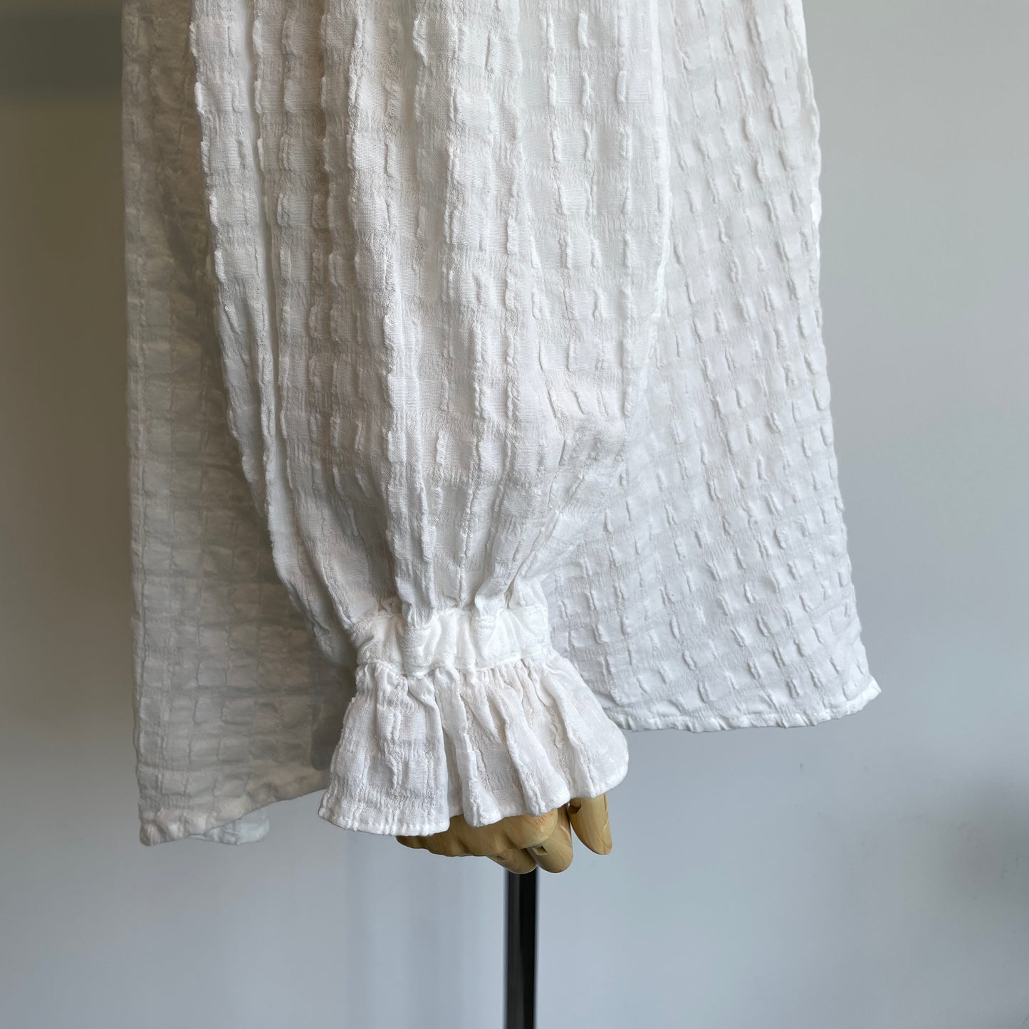 buoy buoy//SHEER CHECK TACK FRILL ブラウス　2701BL004262