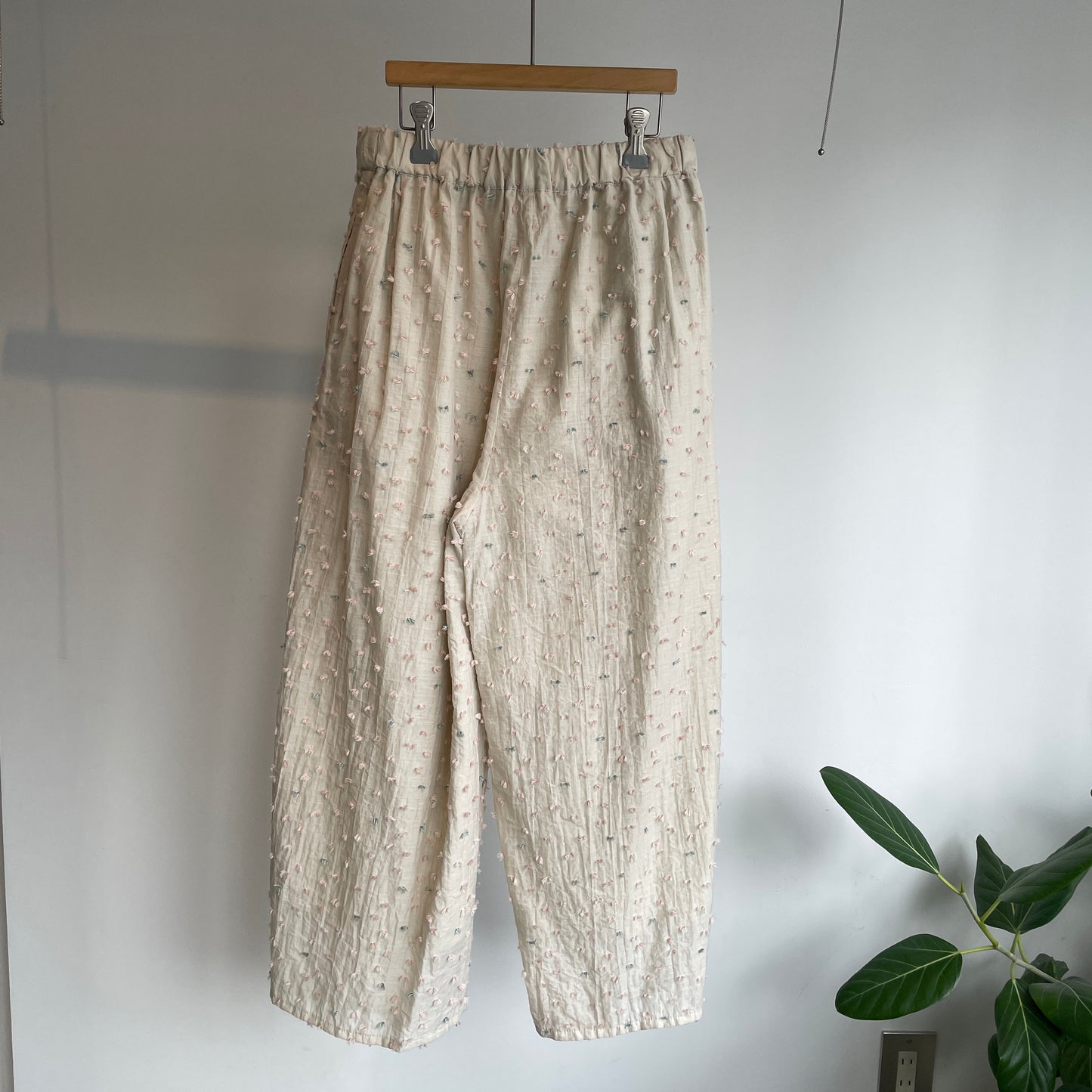 qiri//花吹雪’ jacquard ギャザーワイドパンツ 6301PT003261