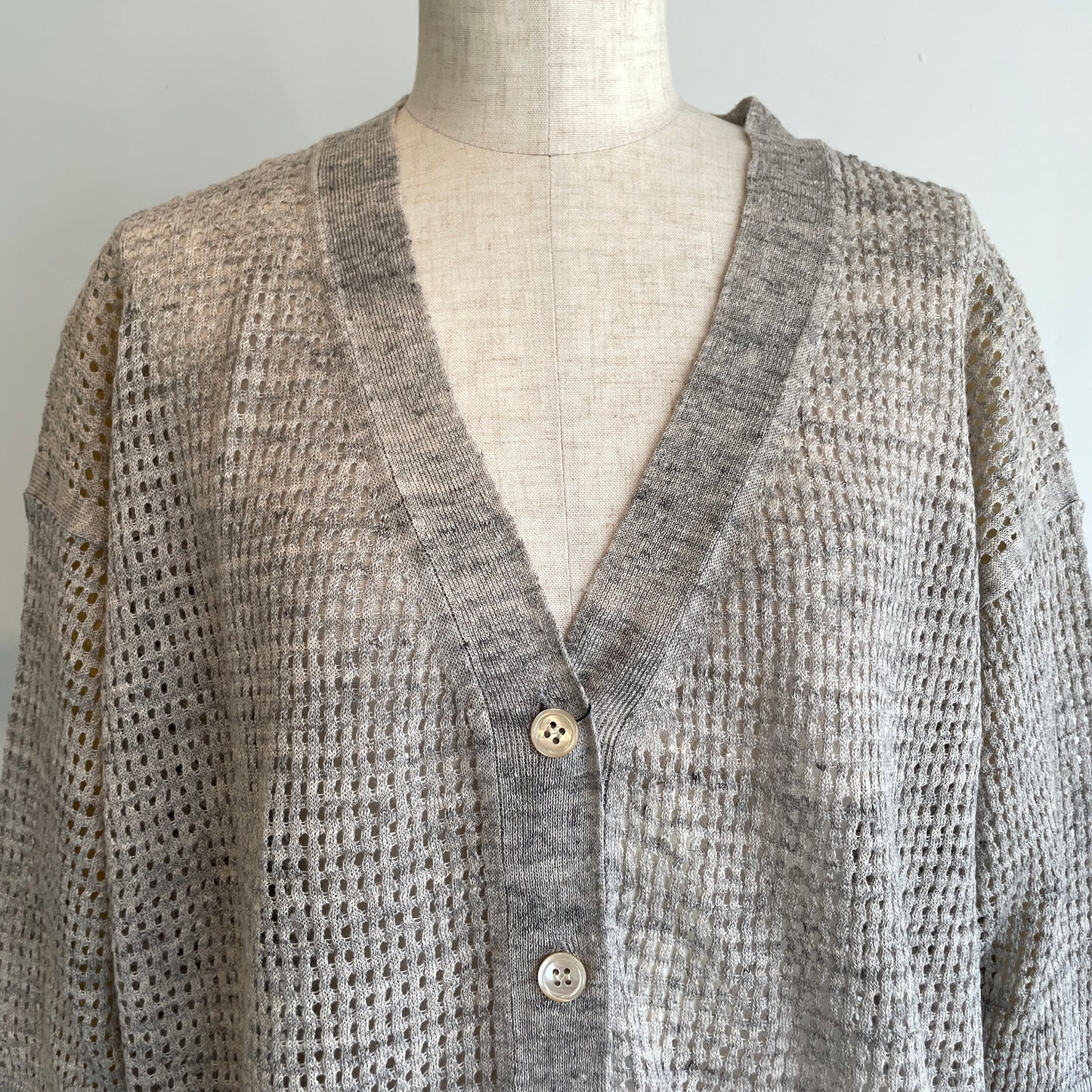 handsofcreation//Pure Linen14G1PLYメッシュ&フリル6分袖VC/D 01620710