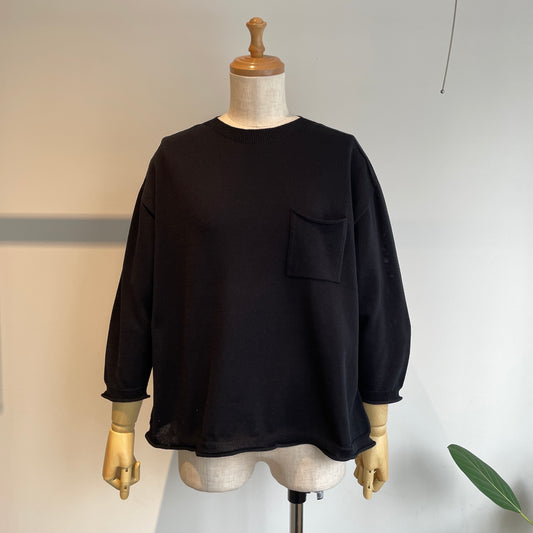 handsofcreation//強撚COTTON15Lホールガーメント7分袖ポケットP/0 03610701