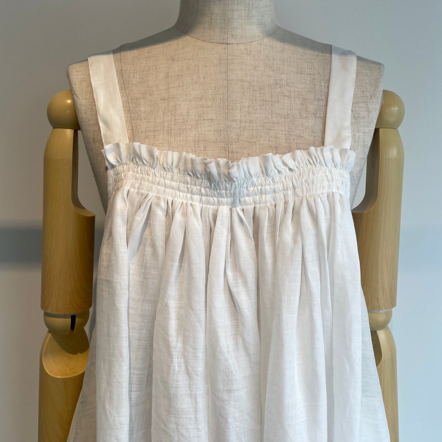 heriter//ramie gathers dress H1-26-7003